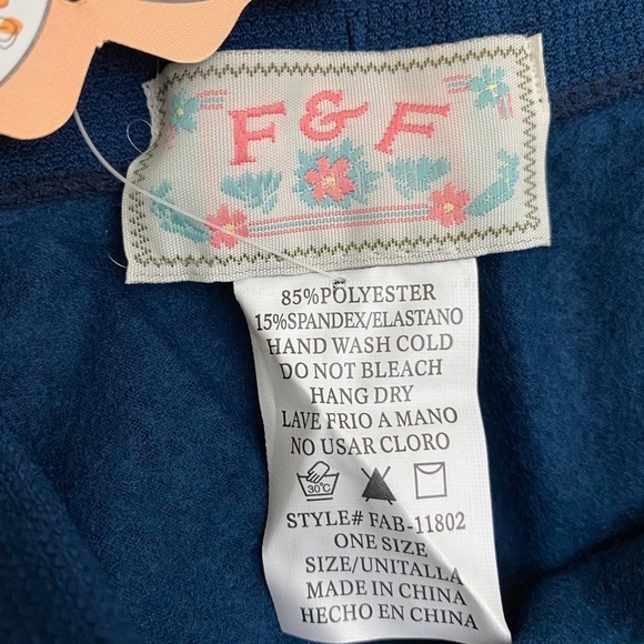 Fabric & Fabric OSFM NAVY Fleece Legging NIP - Picture 6 of 9